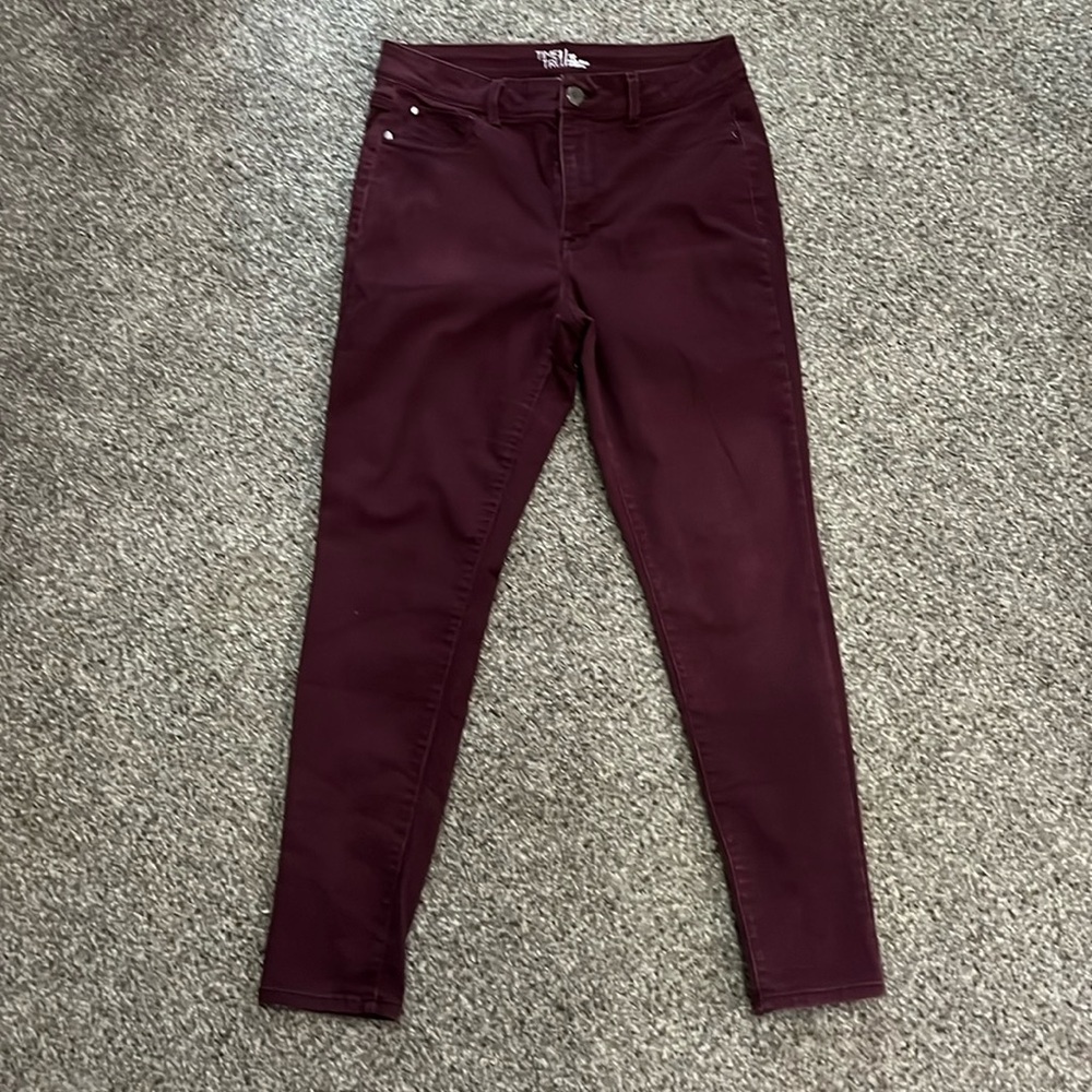 Time and Tru Maroon High Rise Jeans Size 12